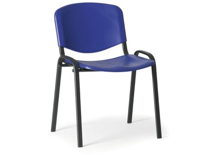 Plastová židle ISO - černé nohy, modrá (Barva modrá)