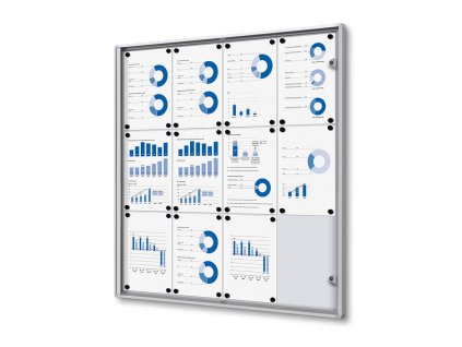Interiérová vitrína Economy 12 x A4 - plechová záda