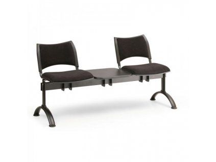 Čalouněná lavice RIO, 2 sedák, stolek, podnože černé