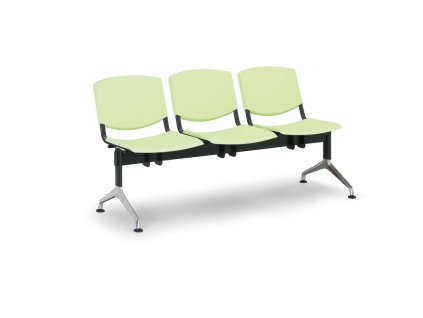 Plastová lavice Design, 3-sedák, červená (Barva červená)