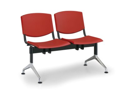 Plastová lavice Design, 2-sedák, červená (Barva červená)