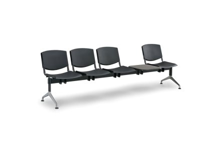 Plastová lavice Design, 4-sedák + stolek, červená (Barva červená)