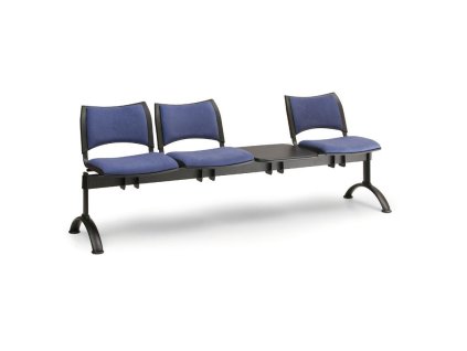 Čalouněná lavice RIO, 3 sedák, stolek, podnože černé