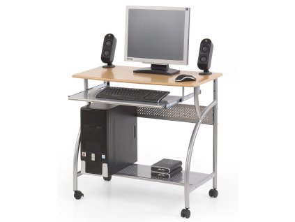 PC stůl Jacob, olše / stříbrná (Barva stříbrná || olše)