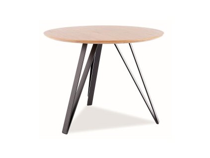 Jídelní stůl Tetis, průměr 100 cm, dub / černá (Barva dub)