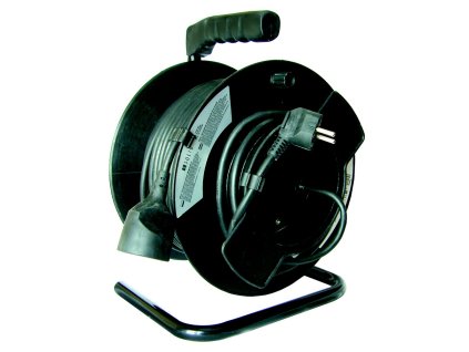 Prodlužovací kabel na bubnu 1Z - 50m, černá (Barva černá)