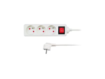 Prodlužovací kabel 3Z - 10m, vypínač, bílá (Barva bílá)