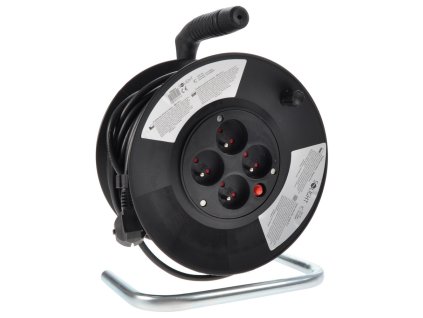 Prodlužovací kabel na bubnu 4Z - 25m, černá (Barva černá)