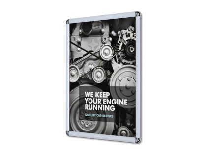 Klaprám A2, oblý roh, profil 25 mm, stříbrná (Barva stříbrná)