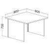 30330 3 stul prooffice a 80 x 80 cm tresen