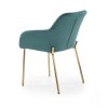 Jídelní židle Erica, tmavě zelená / zlatá (výprodej) (Barva modrá)