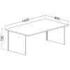 Stůl ProOffice A 140 x 80 cm, buk (Barva buk)
