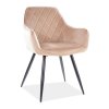 Jídelní židle Linea Velvet, béžová / černá (Barva černá)