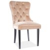 Jídelní židle August Velvet, béžová / černá (Barva béžová)