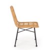Zahradní židle Hilda, přírodní dřevo / černá (Barva ratan)