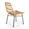 Zahradní židle Hilda, přírodní dřevo / černá (Barva ratan)