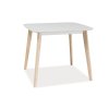 Jídelní stůl Tibi 90 x 80 cm, bílá / dub bělený (Barva bílá)