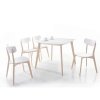 Jídelní stůl Tibi 90 x 80 cm, bílá / dub bělený (Barva bílá)