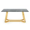 Jídelní stůl Rivas, černý mramor / zlatá (Barva zlatá || černý mramor)