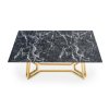 Jídelní stůl Rivas, černý mramor / zlatá (Barva zlatá || černý mramor)