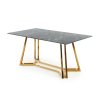 Jídelní stůl Rivas, černý mramor / zlatá (Barva zlatá || černý mramor)