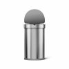 Půlkulatý bezdotykový koš, 45 l, matná ocel, nerez (Barva nerez)