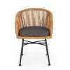 Zahradní židle Jolie, přírodní dřevo / černá (Barva ratan)