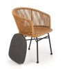 Zahradní židle Jolie, přírodní dřevo / černá (Barva ratan)