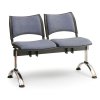 Čalouněná lavice SMART, 2-sedák - chromované nohy, šedá (Barva šedá)