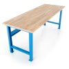 Dílenský stůl Basic s čelní deskou 200 x 80 cm, modrá - ral 5012 (Barva modrá - ral 5012)