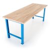Výškově nastavitelný dílenský stůl Basic, 220 x 80 cm, modrá - ral 5012 (Barva modrá - ral 5012)