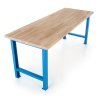 Dílenský stůl Basic, 220 x 80 cm, modrá - ral 5012 (Barva modrá - ral 5012)