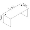 Psací stůl GAMA rovný 160 cm