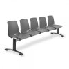 Plastová lavice ARI, 5-sedák - černé nohy