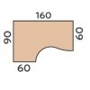Ergonomický stůl Impress 160 x 90 cm, levý, javor (Barva javor)