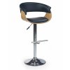 Barová židle Clifton, černá / přírodní dřevo (Barva černá || přírodní dřevo)