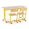 Sestava žákovského nábytku Denis, nastavitelná - vel. 2-4, žlutá - ral 1021 (Barva žlutá - ral 1021)