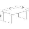 Stůl ProOffice A 120 x 80 cm, buk (Barva buk)