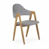 Jídelní židle Justin, šedá / dub medový (Barva šedá || dub medový)