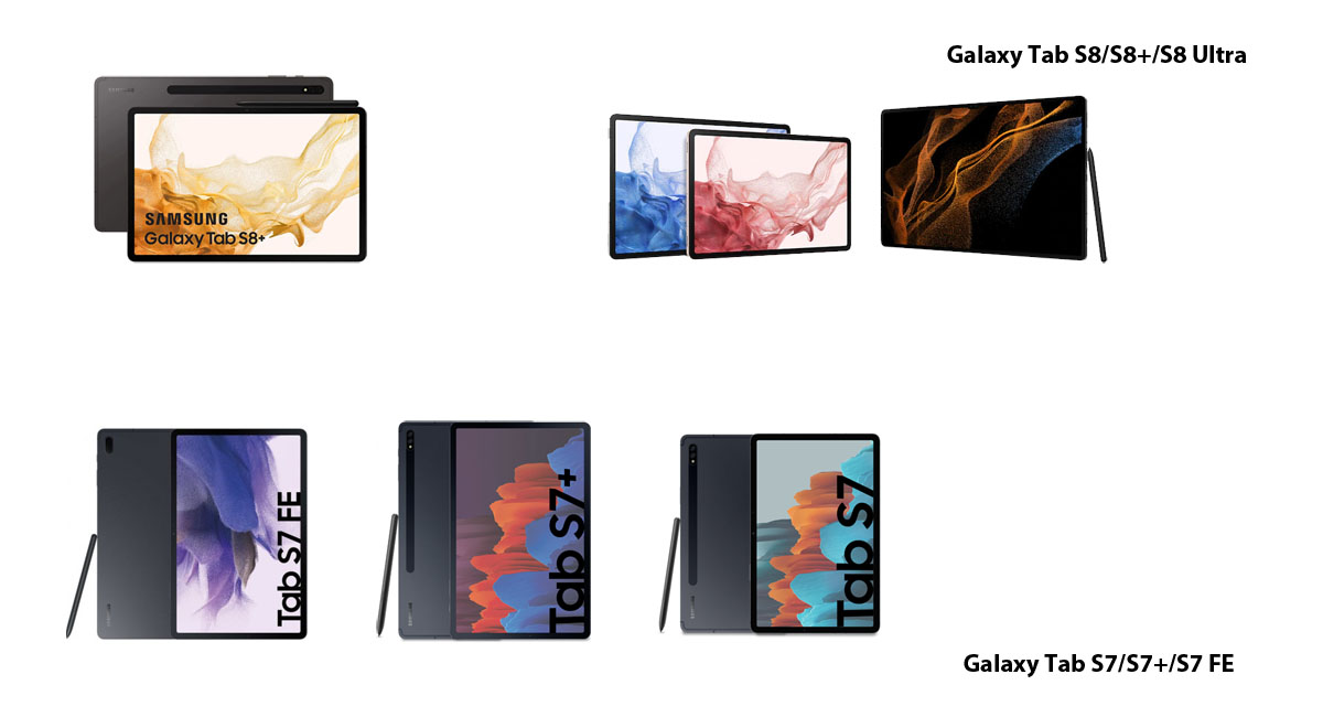 Samsung Galaxy Tab S7/S7+ vs S8/S8+