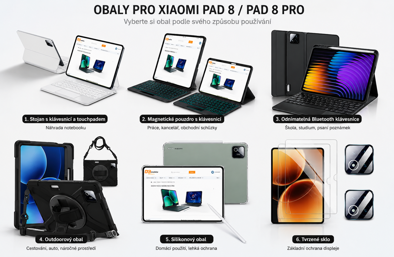 Jak vybrat obal pro Xiaomi Pad 8? Kompletní průvodce podle způsobu používání