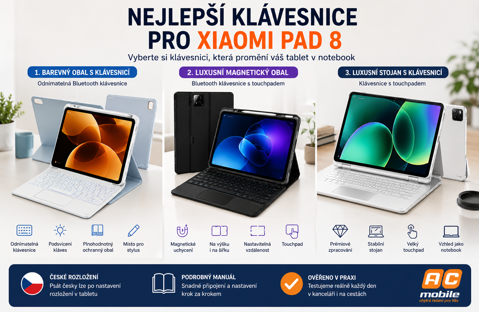 Nejlepší klávesnice pro Xiaomi Pad 8: kterou variantu vybrat?