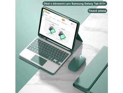 obal s klávesnicí pro samsung galaxy tab A11 tmavě zelená