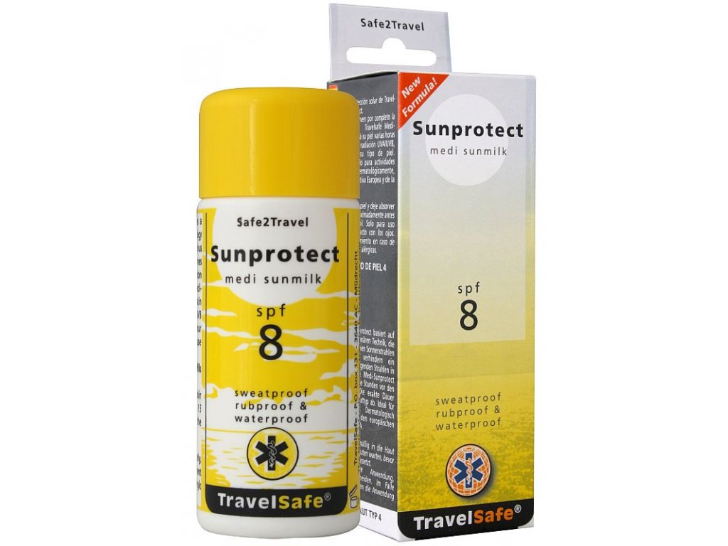 TravelSafe opalovací mléko Sunprotect faktor 8