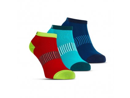 Salming Performance Ankle Sock 3p Blue/Red/Lapis (Velikosti oblečení 43-46)