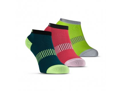 Salming Performance Ankle Sock 3p Teal/Yellow/Red (Velikosti oblečení 39-42)