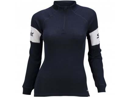 SWIX raceX warm LS merino stojáček W - dark navy