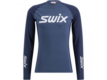 SWIX raceX dry LS M - lake blue/dark navy