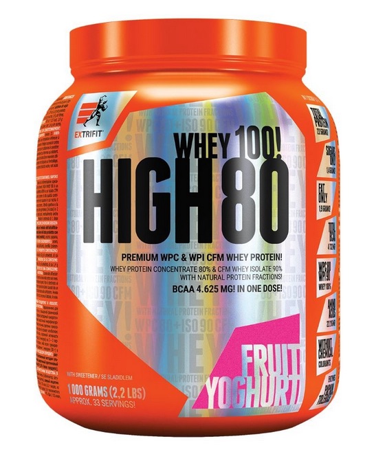 Extrifit High Whey Protein 80 1000 g Příchuť: jahoda