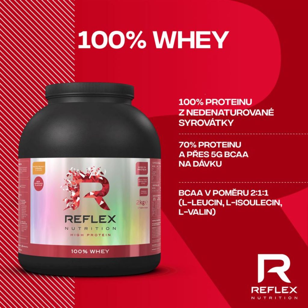 Reflex Nutrition 100% Whey Protein 2000 g Příchuť: Jahoda/Malina